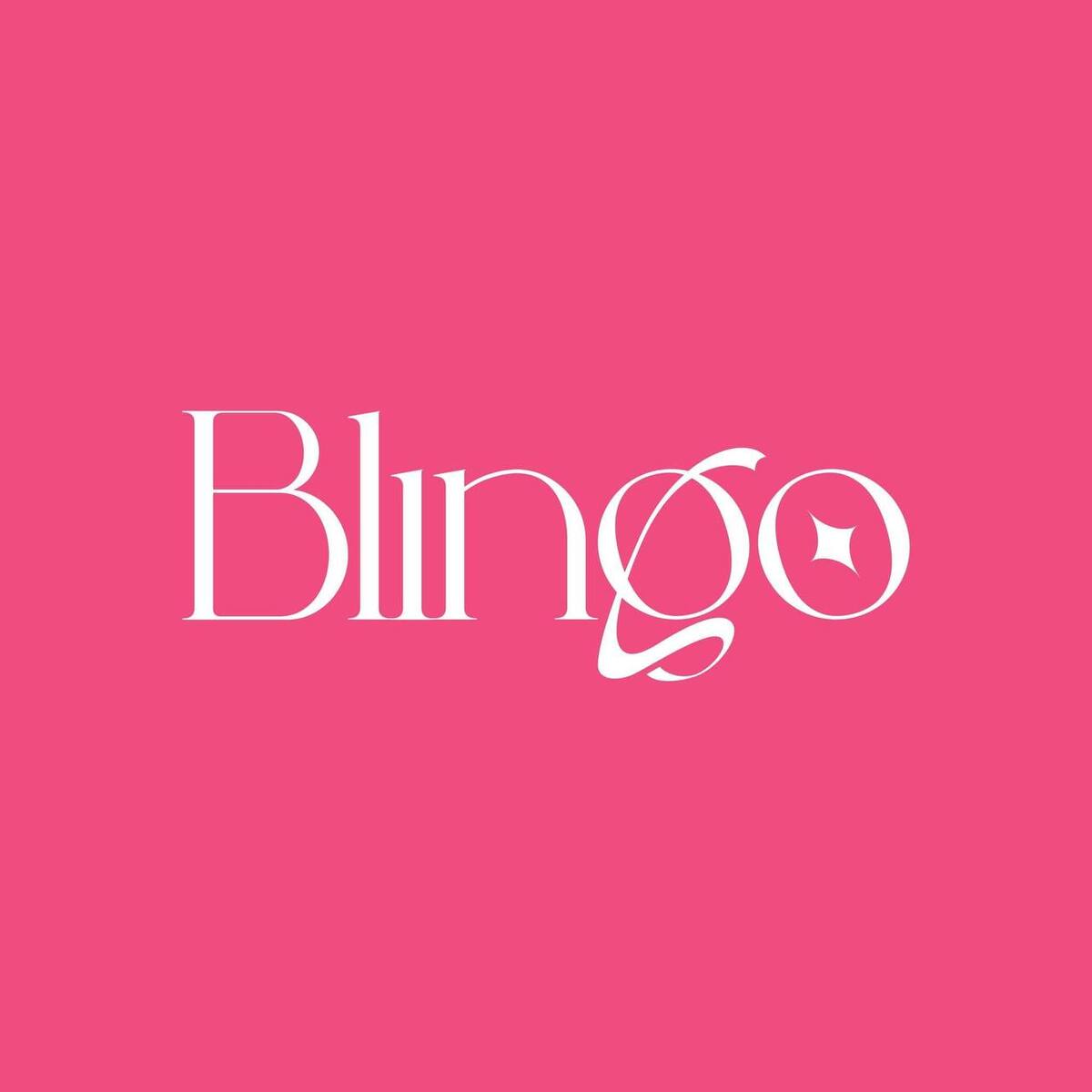 Blingo logo on pink brand background